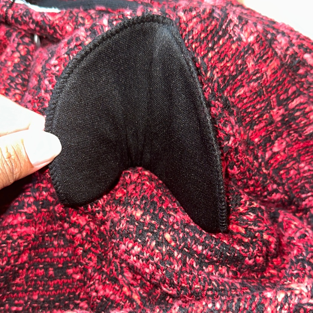 Chico's Red Allure Tweed plaid Blazer cardigan sweater - Picture 13 of 15